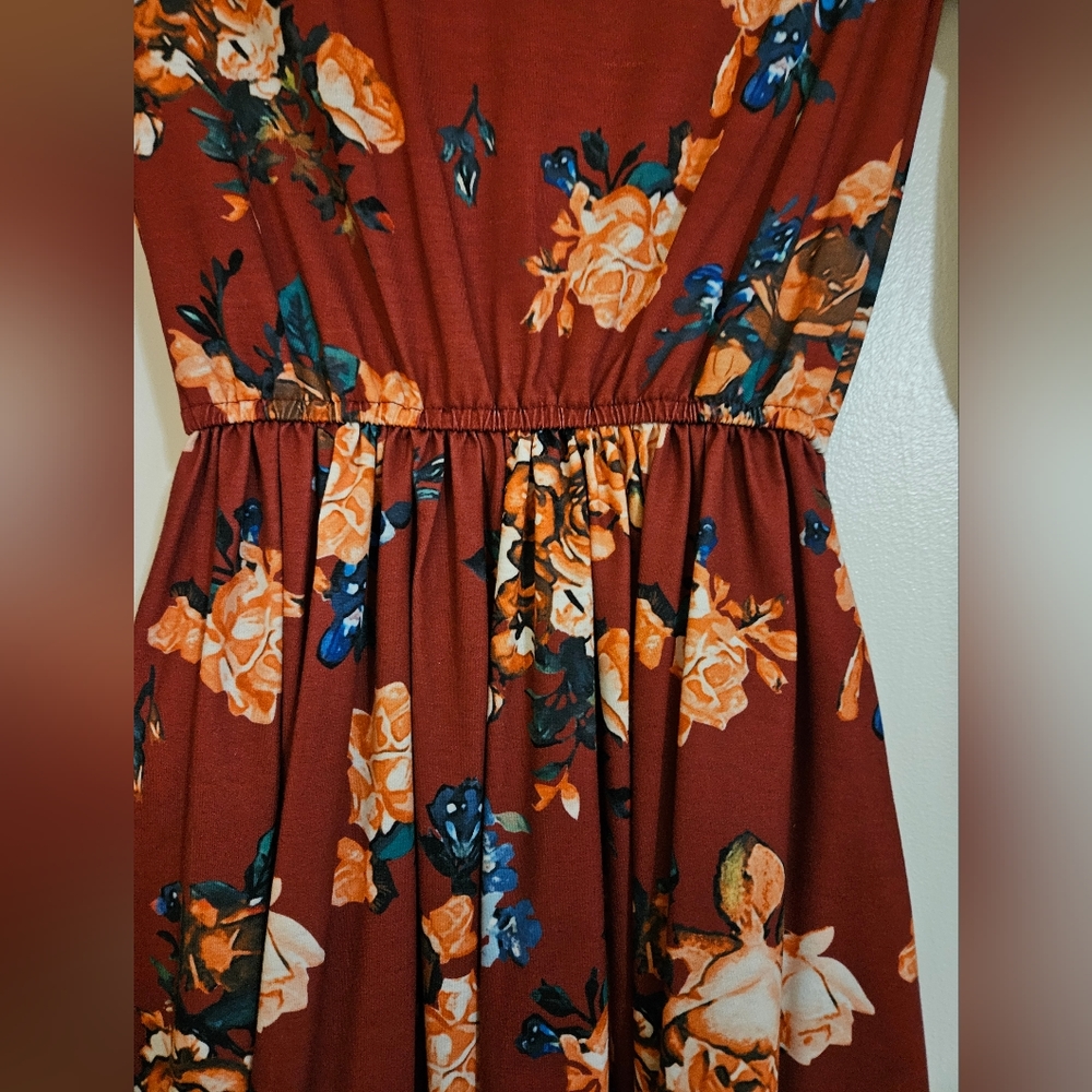 Long Sleeve Elastic gathered waist dress Size Small - Picture 3 of 4